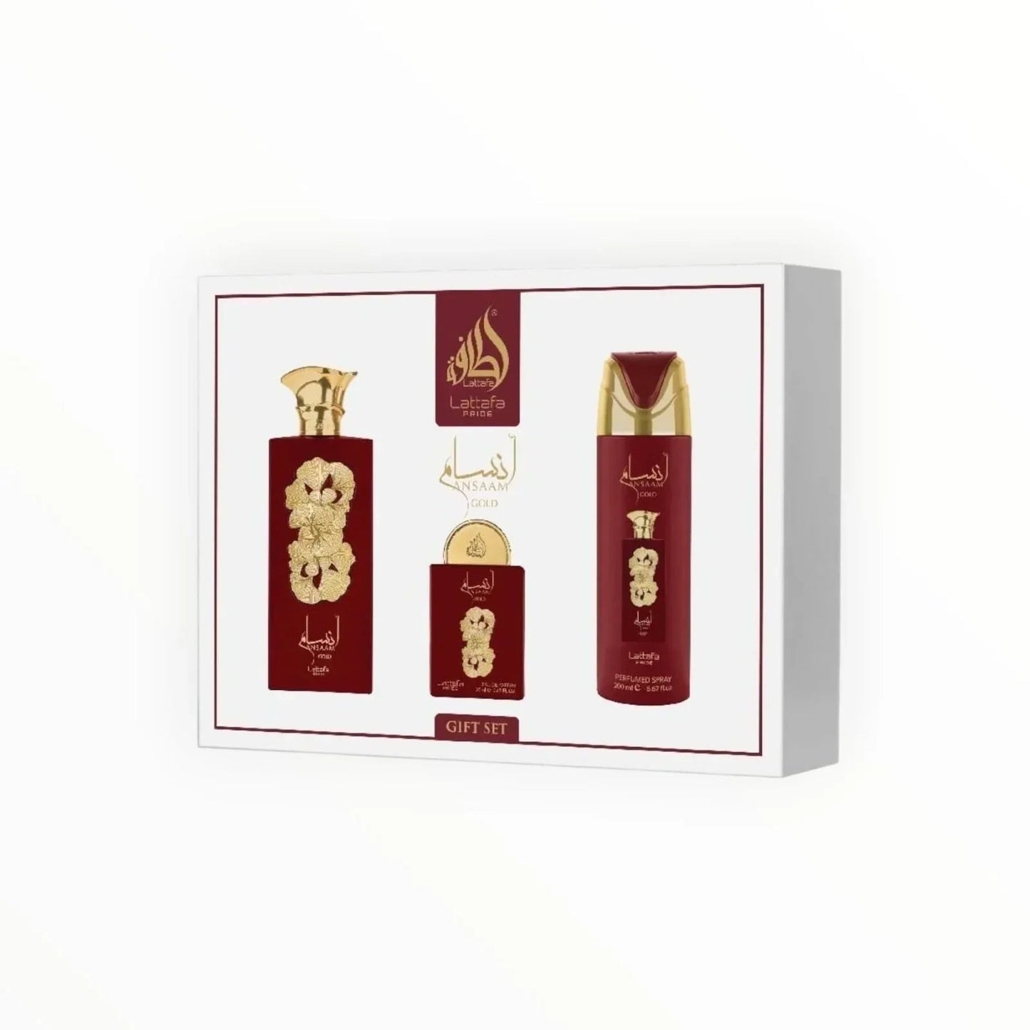 Lattafa Pride Ansaam Gold EDP 100 ml + EDP 20 ml + DEO Spray 200 ml (woman)
