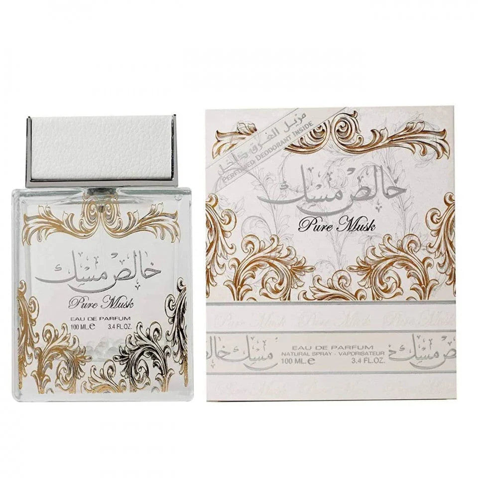 Lattafa Parfum Pure Musk Eau de Parfum 100ml + Geschenk Deo Spray 50 ml
