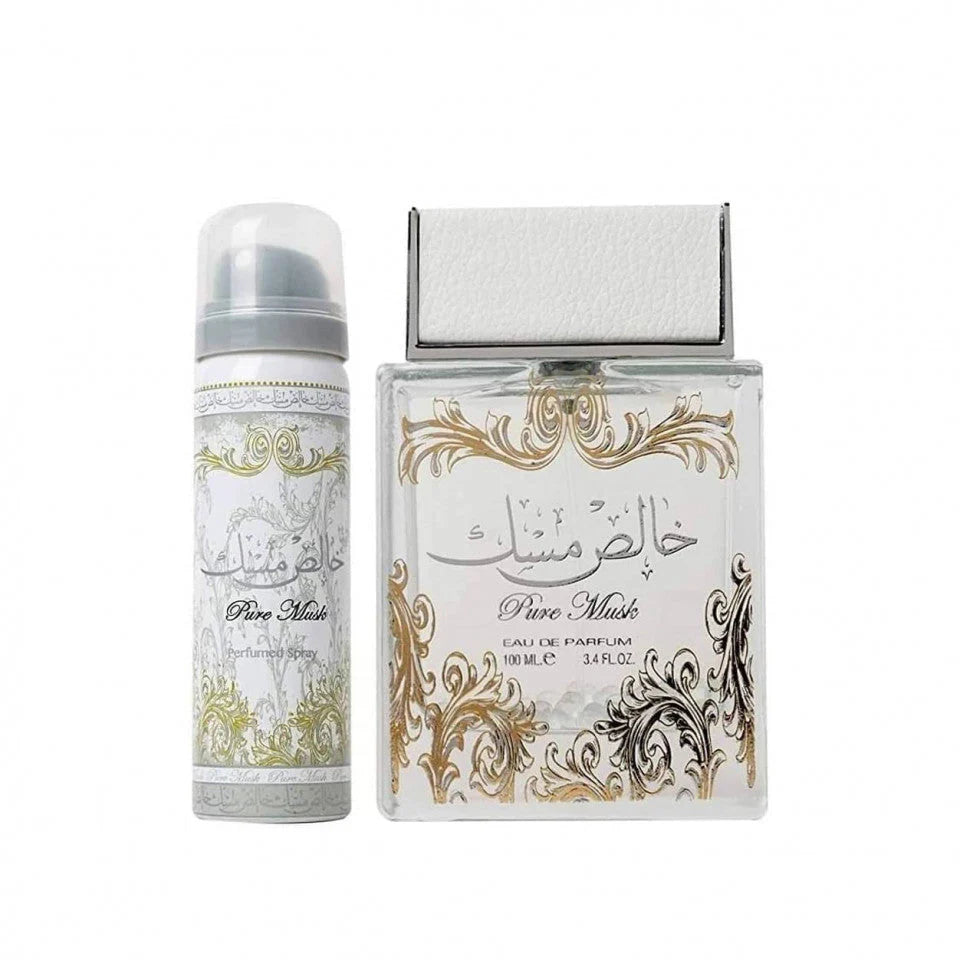 Lattafa Parfum Pure Musk Eau de Parfum 100ml + Geschenk Deo Spray 50 ml